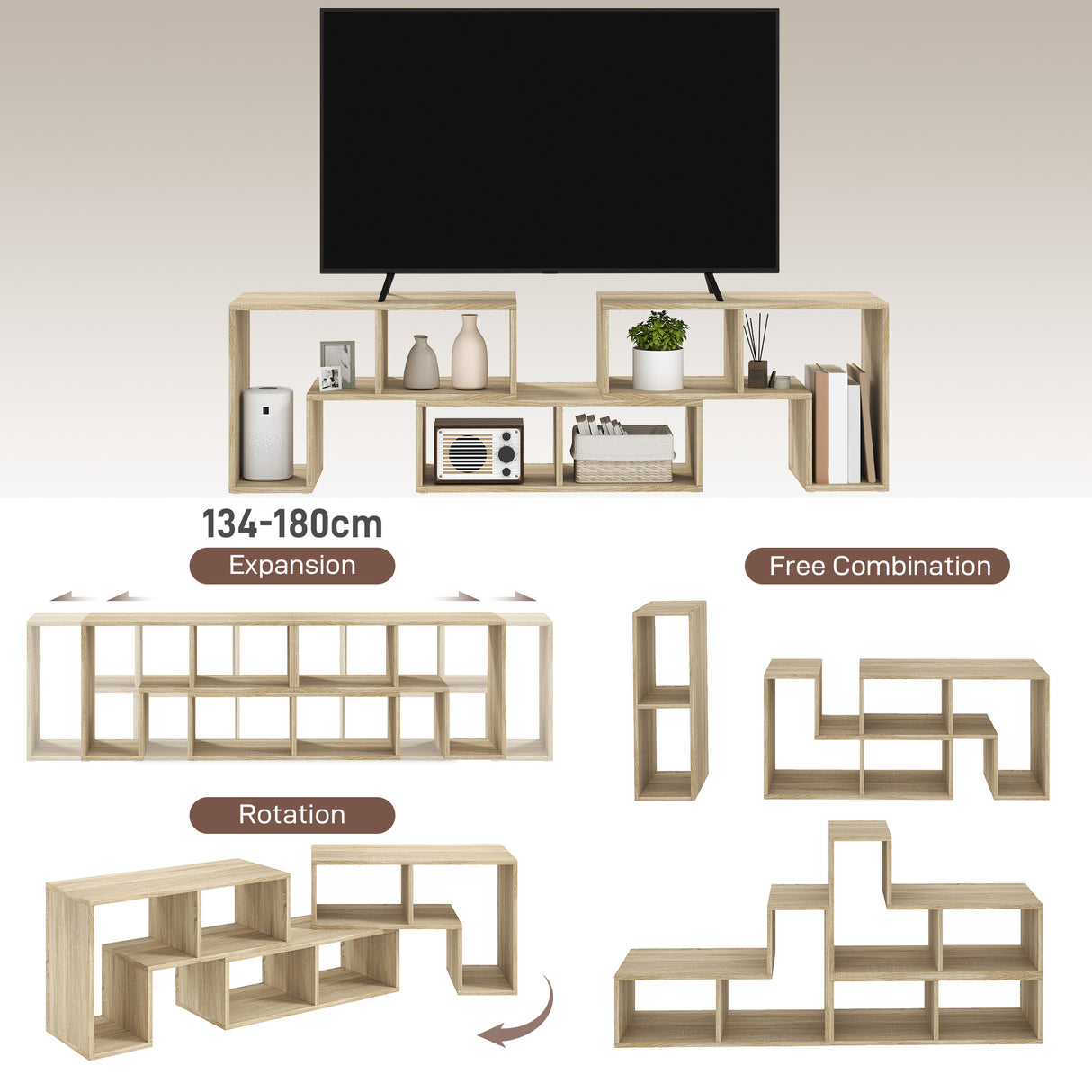Particle Board Wall Mounted TV Stand 180cm Wide - Velmora