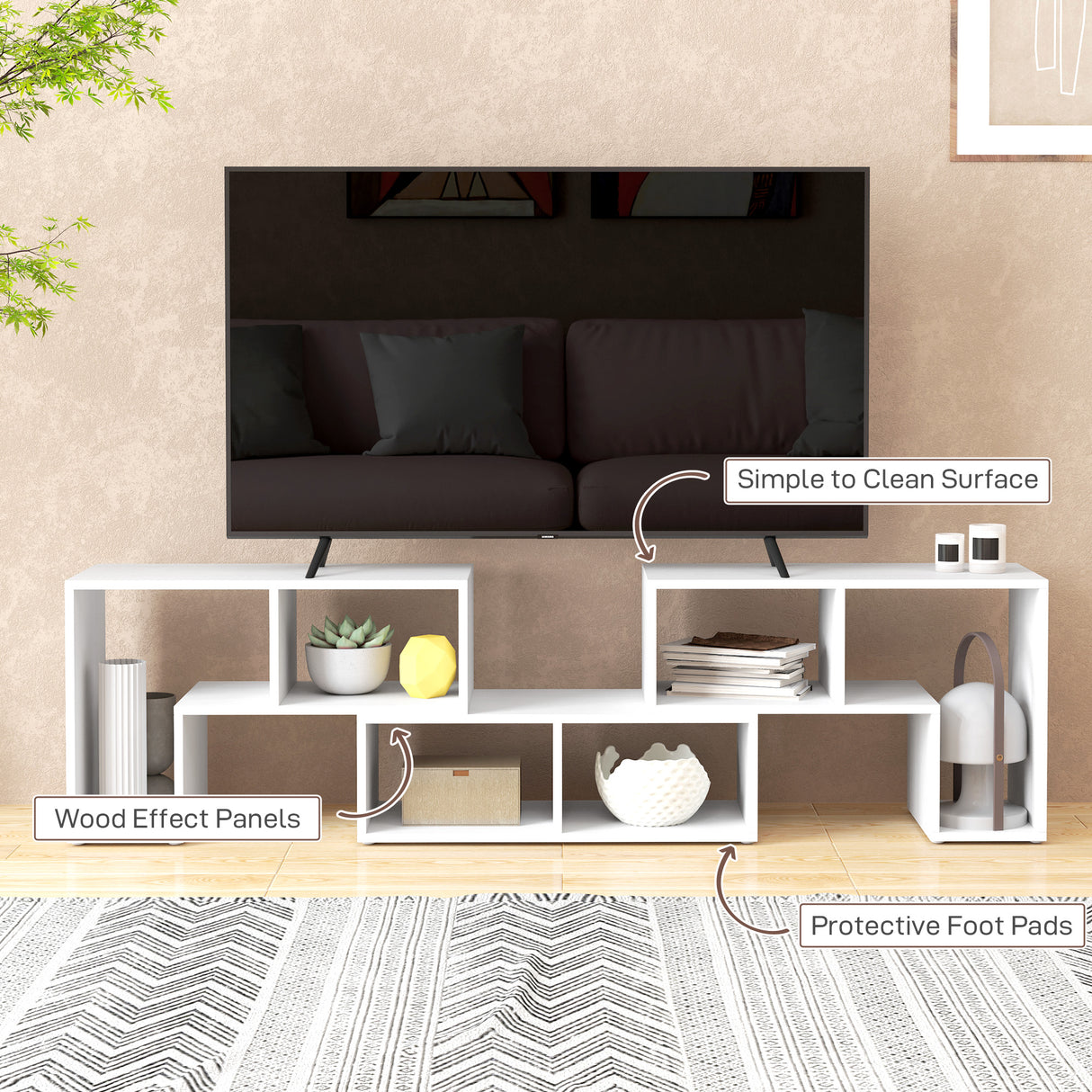 Particle Board Wall Mounted TV Stand 180cm Wide - Velmora