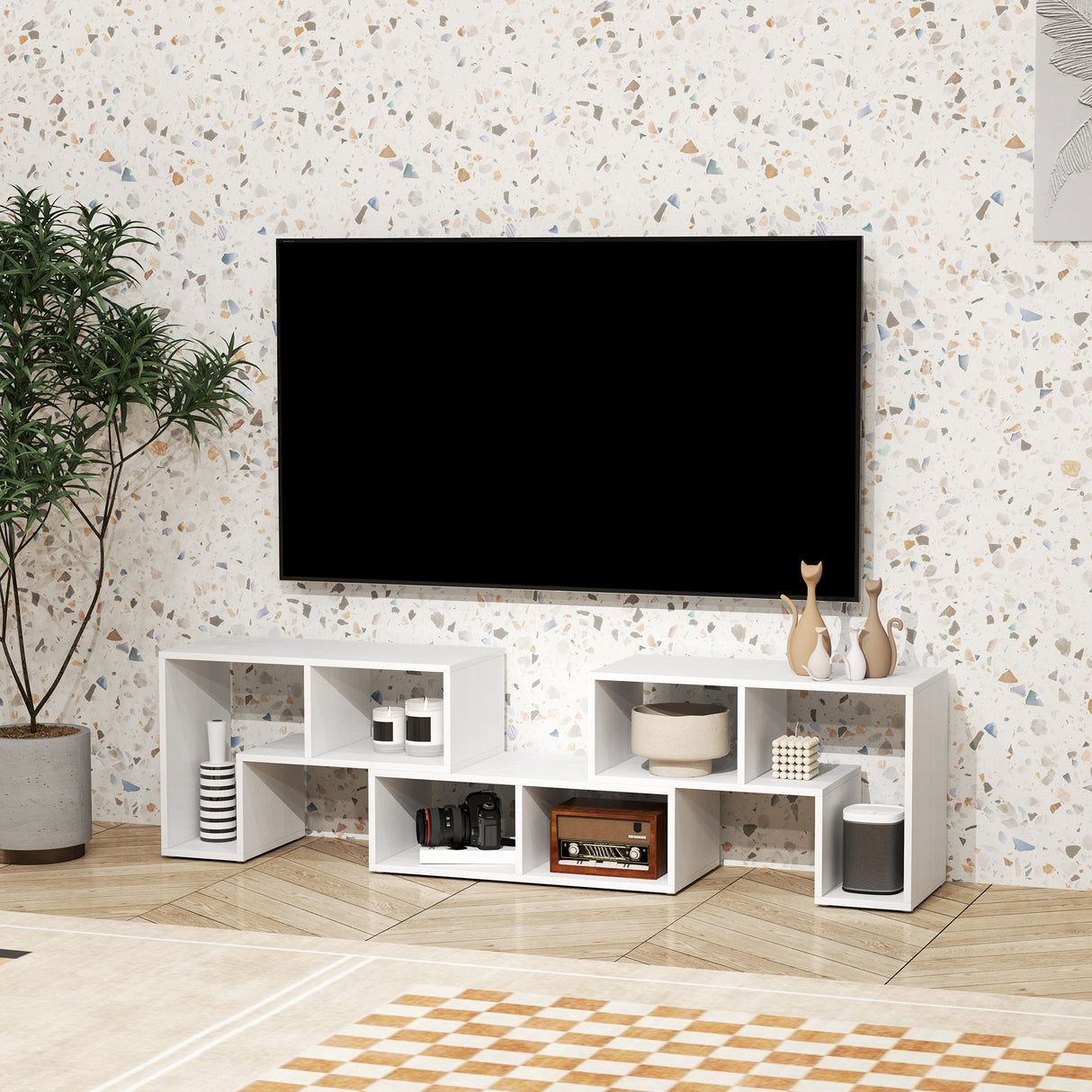 Particle Board Wall Mounted TV Stand 180cm Wide - Velmora