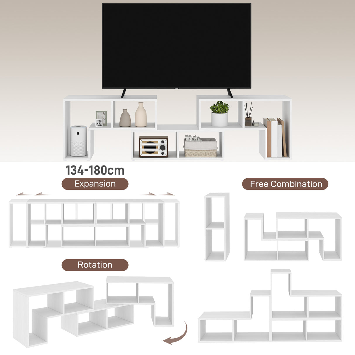 Particle Board Wall Mounted TV Stand 180cm Wide - Velmora