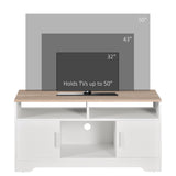 Particle Board TV Stand 105cm Wide With 2 Doors - Velmora