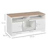 Particle Board TV Stand 105cm Wide With 2 Doors - Velmora