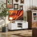 Particle Board TV Stand 120cm Wide With 2 Doors With Gold Legs - Velmora