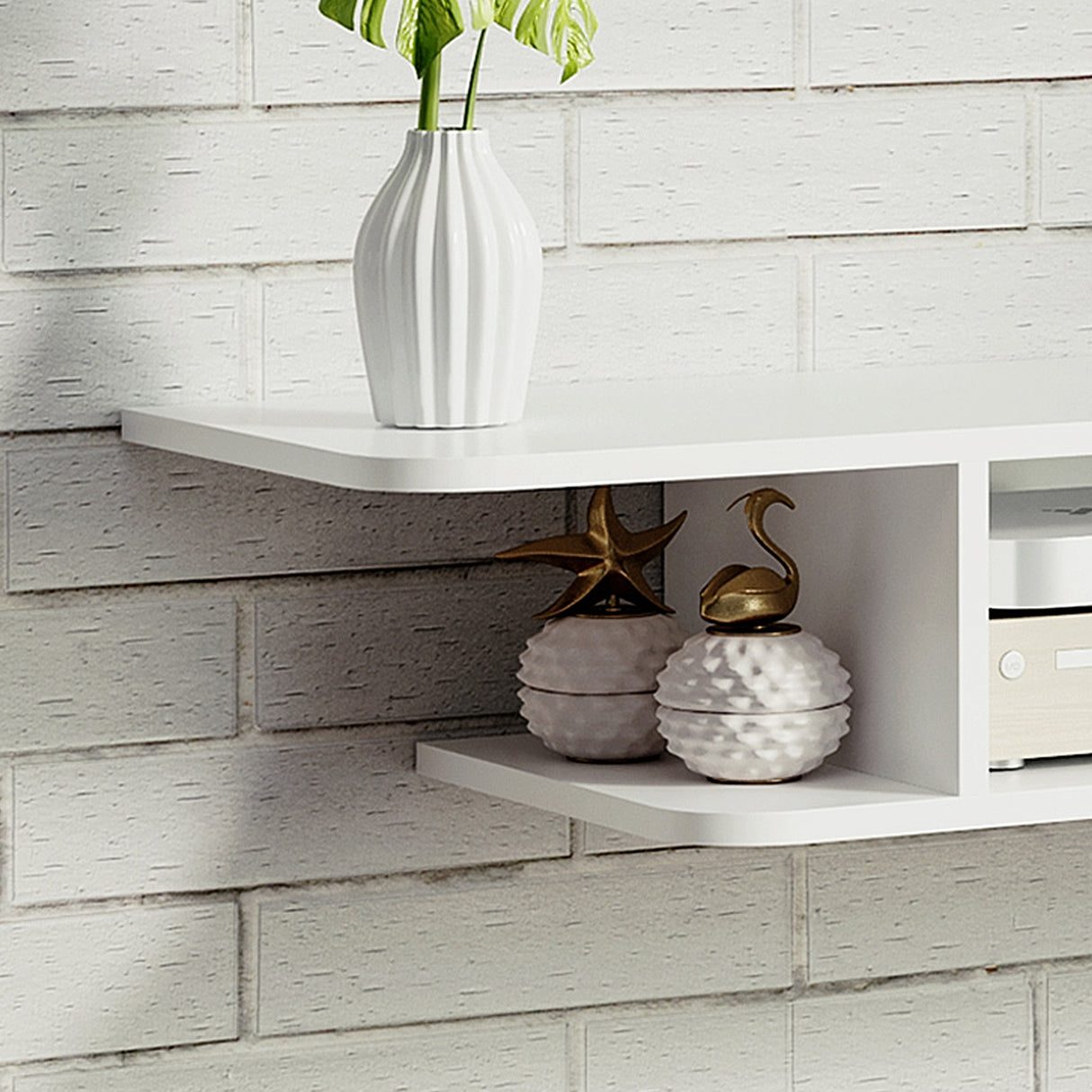 Particleboard Wall Mounted Floating TV Stand 105cm Wide - Velmora