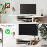 Particleboard Wall Mounted Floating TV Stand 105cm Wide - Velmora