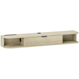 Particle Board Wall Mounted Floating TV Stand 120cm Wide With Flip Up Drawer - Velmora