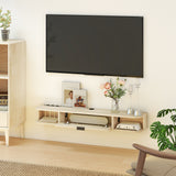 Particle Board Wall Mounted Floating TV Stand 120cm Wide With Flip Up Drawer - Velmora