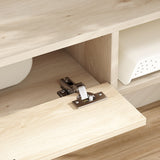 Particle Board Wall Mounted Floating TV Stand 120cm Wide With Flip Up Drawer - Velmora