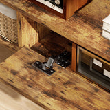 Particle Board Wall Mounted Floating TV Stand 120cm Wide With Flip Up Drawer - Velmora