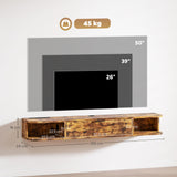 Particle Board Wall Mounted Floating TV Stand 120cm Wide With Flip Up Drawer - Velmora