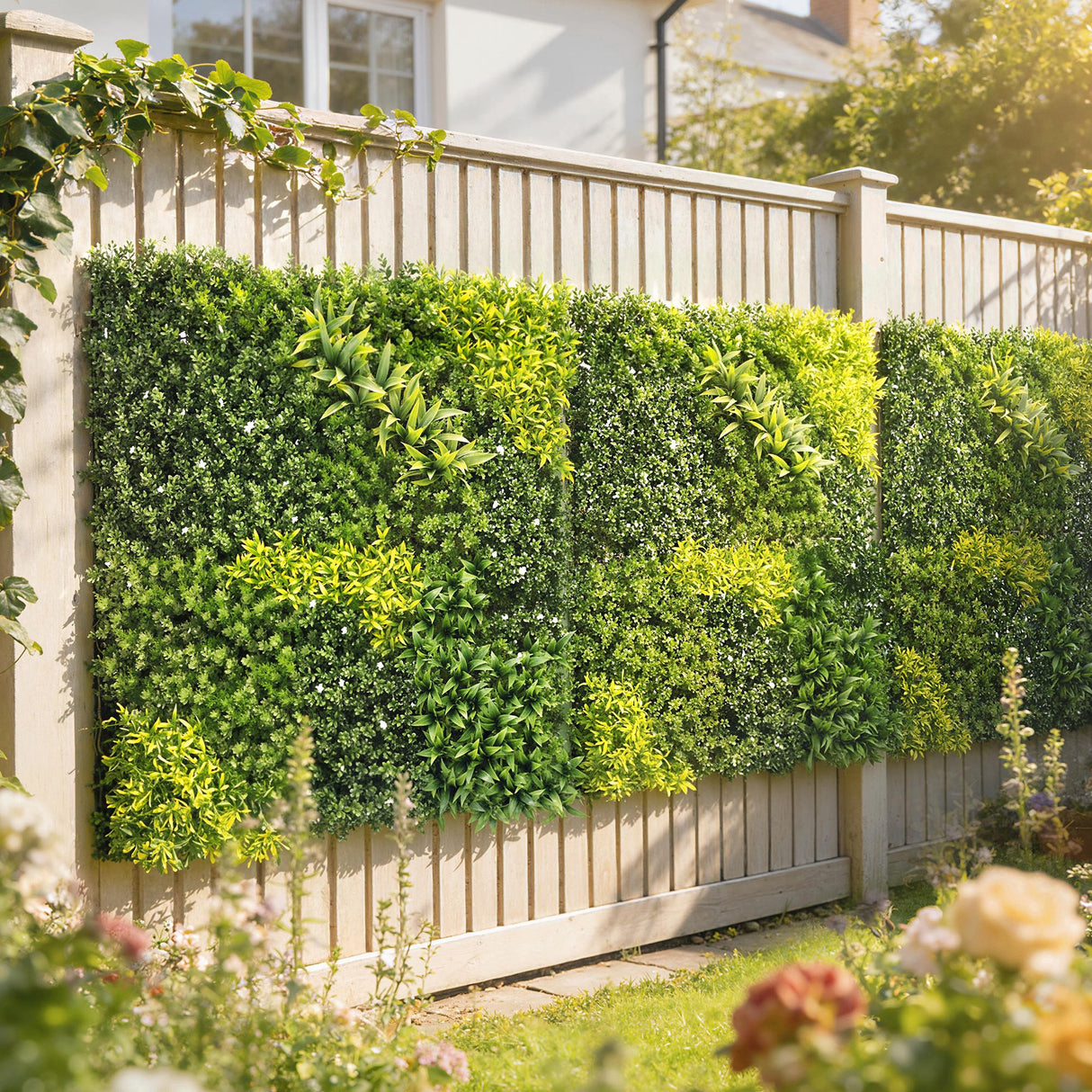 PE Artificial Grass Backdrop Wall Panel 100cm Wide - Velmora