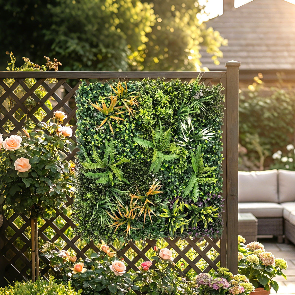 PE Artificial Grass Wall Panel 100cm Wide - Velmora
