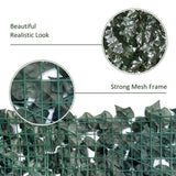 PE Artificial Leaf Hedge Screen Privacy Garden Fence Panel 240cm Wide x 100 High - Velmora