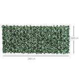 PE Artificial Leaf Hedge Screen Privacy Garden Fence Panel 240cm Wide x 100 High - Velmora