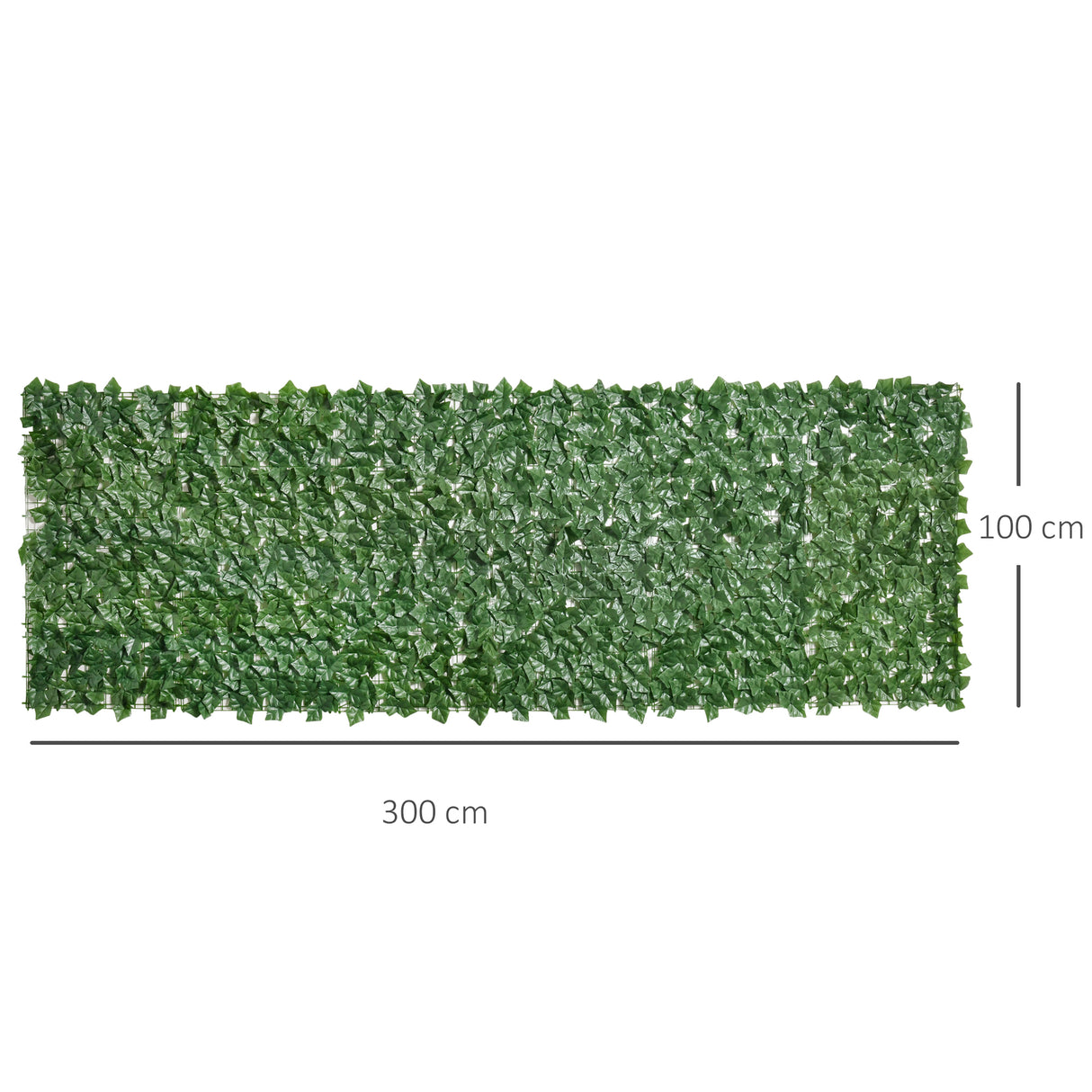 PE Artificial Leaf Hedge Screen Privacy Garden Fence Panel 300cm Wide x 100 High - Velmora
