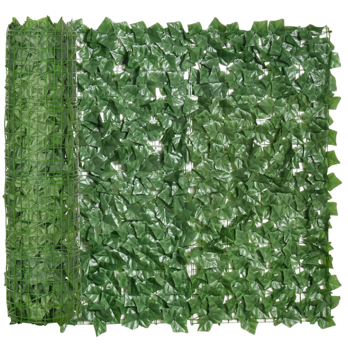 PE Artificial Leaf Hedge Screen Privacy Garden Fence Panel 300cm Wide x 100 High - Velmora