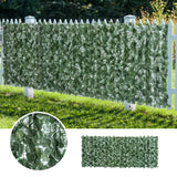 PE Artificial Leaf Hedge Screen Privacy Garden Fence Panel 300cm Wide x 150 High - Velmora