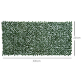 PE Artificial Leaf Hedge Screen Privacy Garden Fence Panel 300cm Wide x 150 High - Velmora
