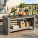 PE Rattan Outdoor Garden Coffee Table With Storage Shelf - Velmora