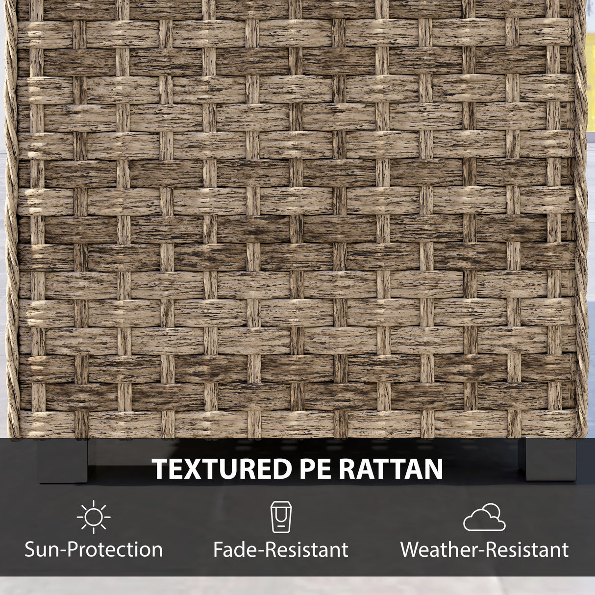 PE Rattan Outdoor Garden Coffee Table With Storage Shelf - Velmora