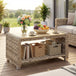 PE Rattan Outdoor Garden Coffee Table With Storage Shelf - Velmora