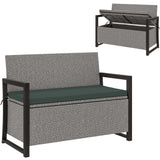 PE Rattan Outdoor Garden Bench 151.5Ltr With Storage - Velmora