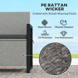PE Rattan Outdoor Garden Bench 151.5Ltr With Storage - Velmora