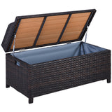 PE Rattan Outdoor Garden Storage Box 130Ltr - Velmora