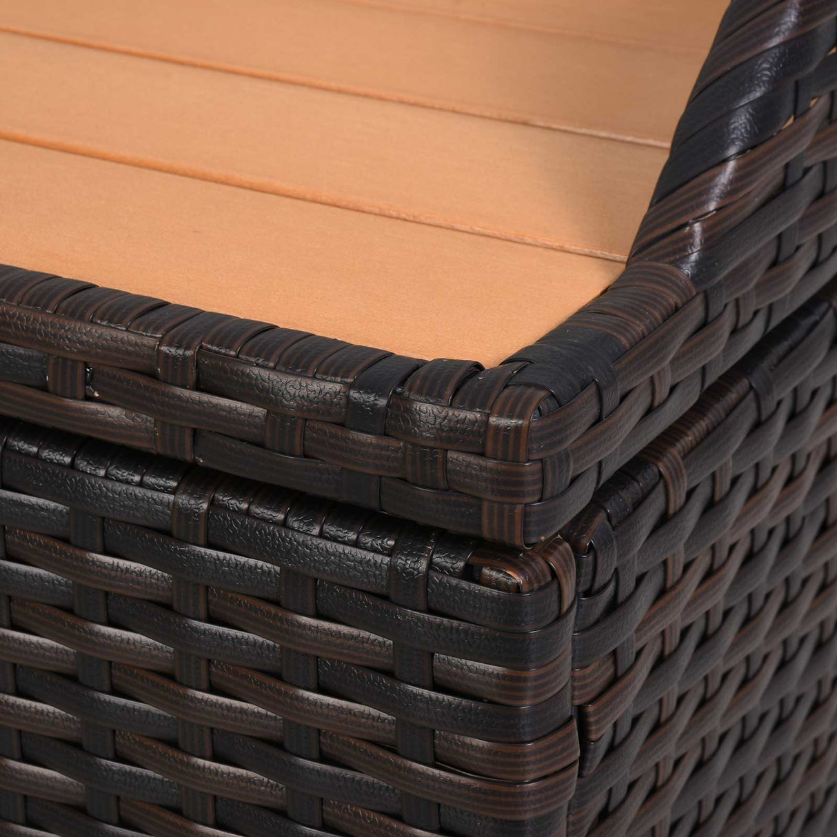 PE Rattan Outdoor Garden Storage Box 130Ltr - Velmora