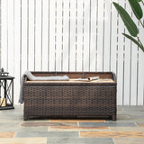 PE Rattan Outdoor Garden Storage Box 130Ltr - Velmora