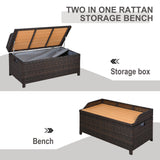 PE Rattan Outdoor Garden Storage Box 130Ltr - Velmora