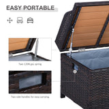 PE Rattan Outdoor Garden Storage Box 130Ltr - Velmora