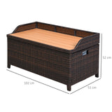 PE Rattan Outdoor Garden Storage Box 130Ltr - Velmora