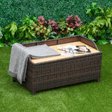 PE Rattan Outdoor Garden Storage Box 130Ltr - Velmora