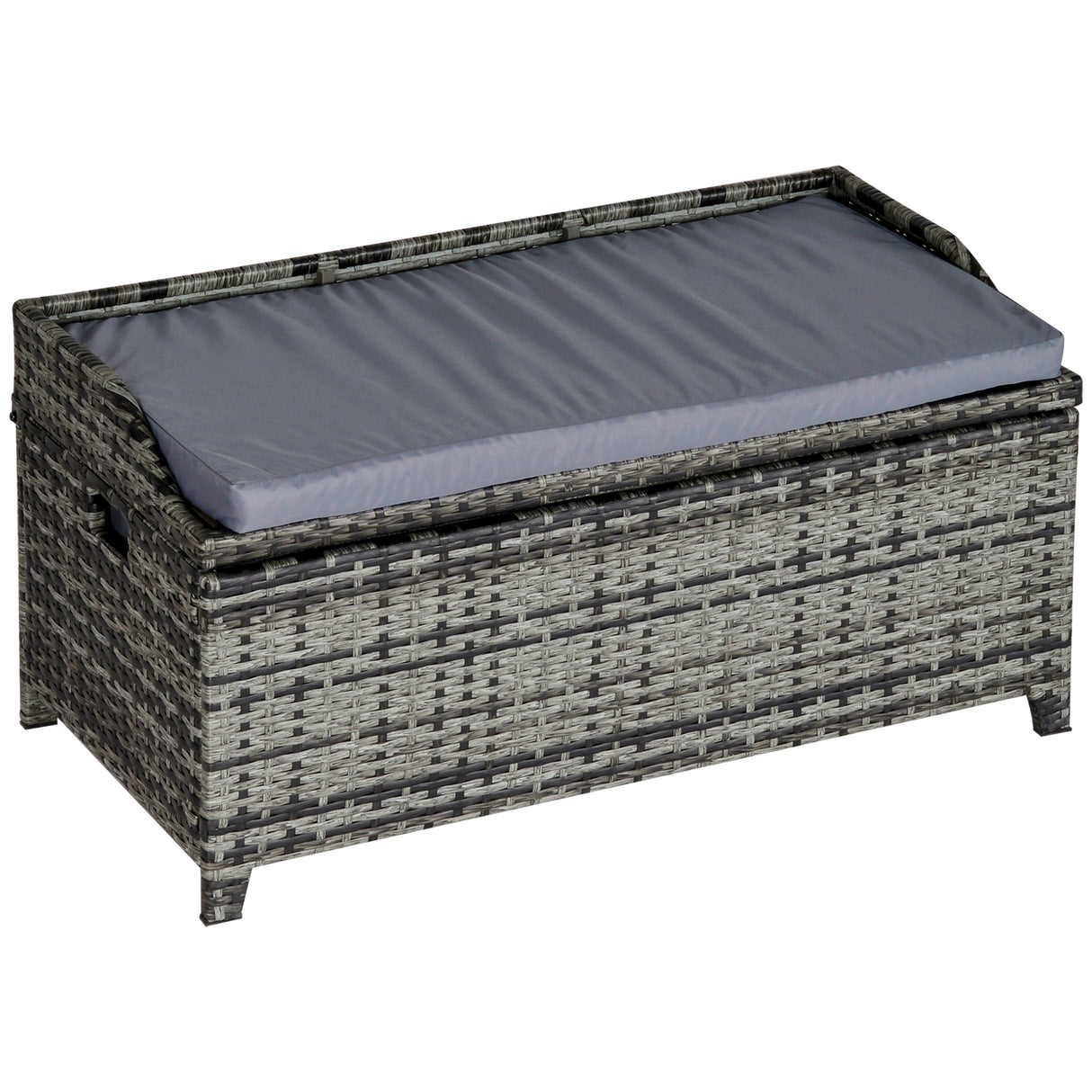 PE Rattan Outdoor Garden Storage Box 130Ltr - Velmora