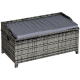 PE Rattan Outdoor Garden Storage Box 130Ltr - Velmora