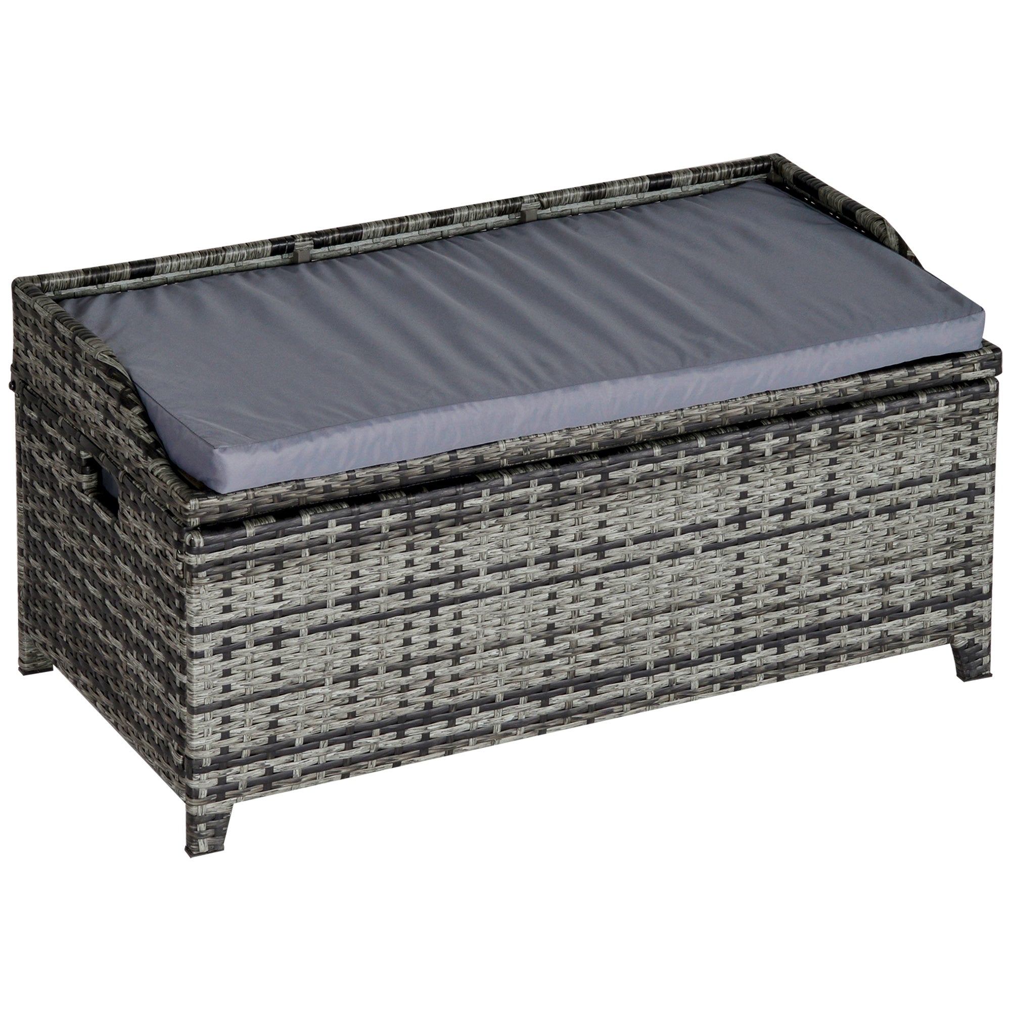 PE Rattan Outdoor Garden Storage Box 130Ltr - Velmora