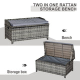PE Rattan Outdoor Garden Storage Box 130Ltr - Velmora