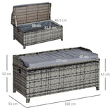 PE Rattan Outdoor Garden Storage Box 130Ltr - Velmora