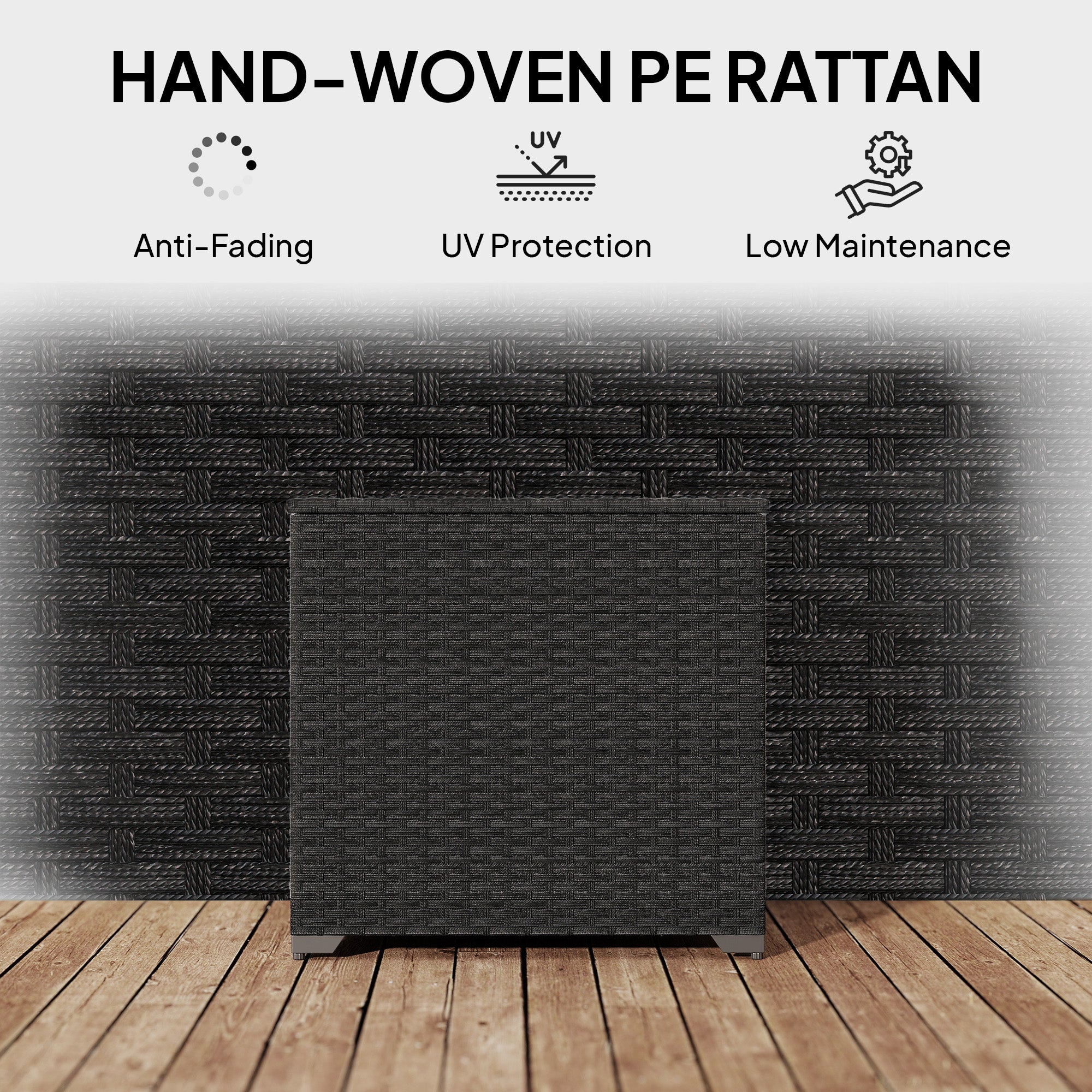 PE Rattan Outdoor Garden Storage Box 253Ltr - Velmora