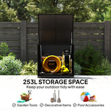 PE Rattan Outdoor Garden Storage Box 253Ltr - Velmora