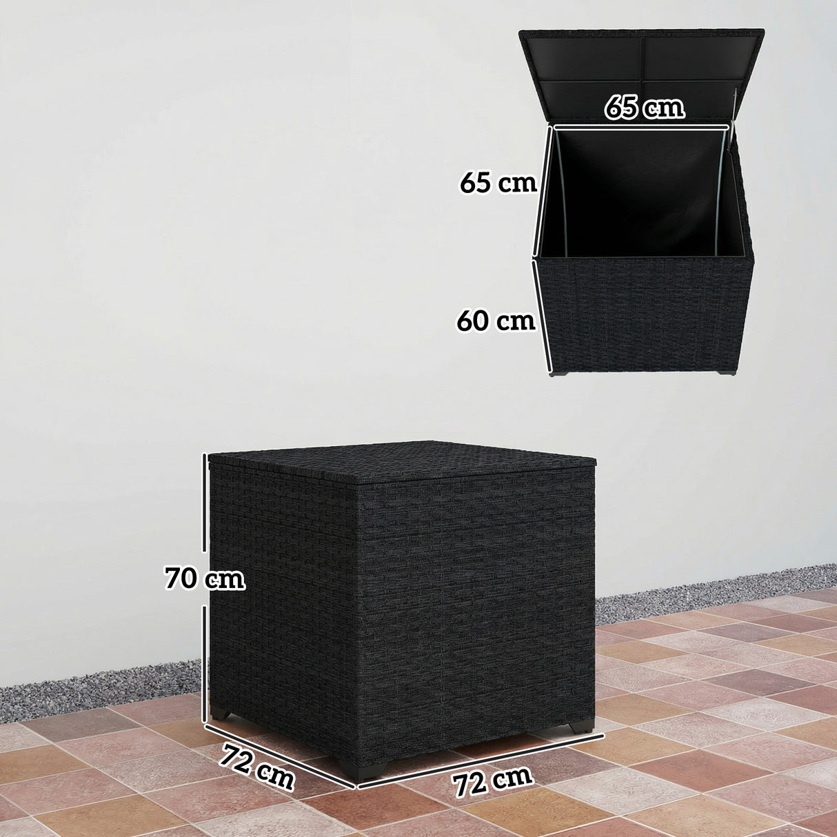 PE Rattan Outdoor Garden Storage Box 253Ltr - Velmora