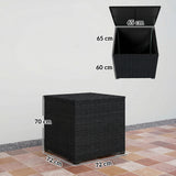 PE Rattan Outdoor Garden Storage Box 253Ltr - Velmora