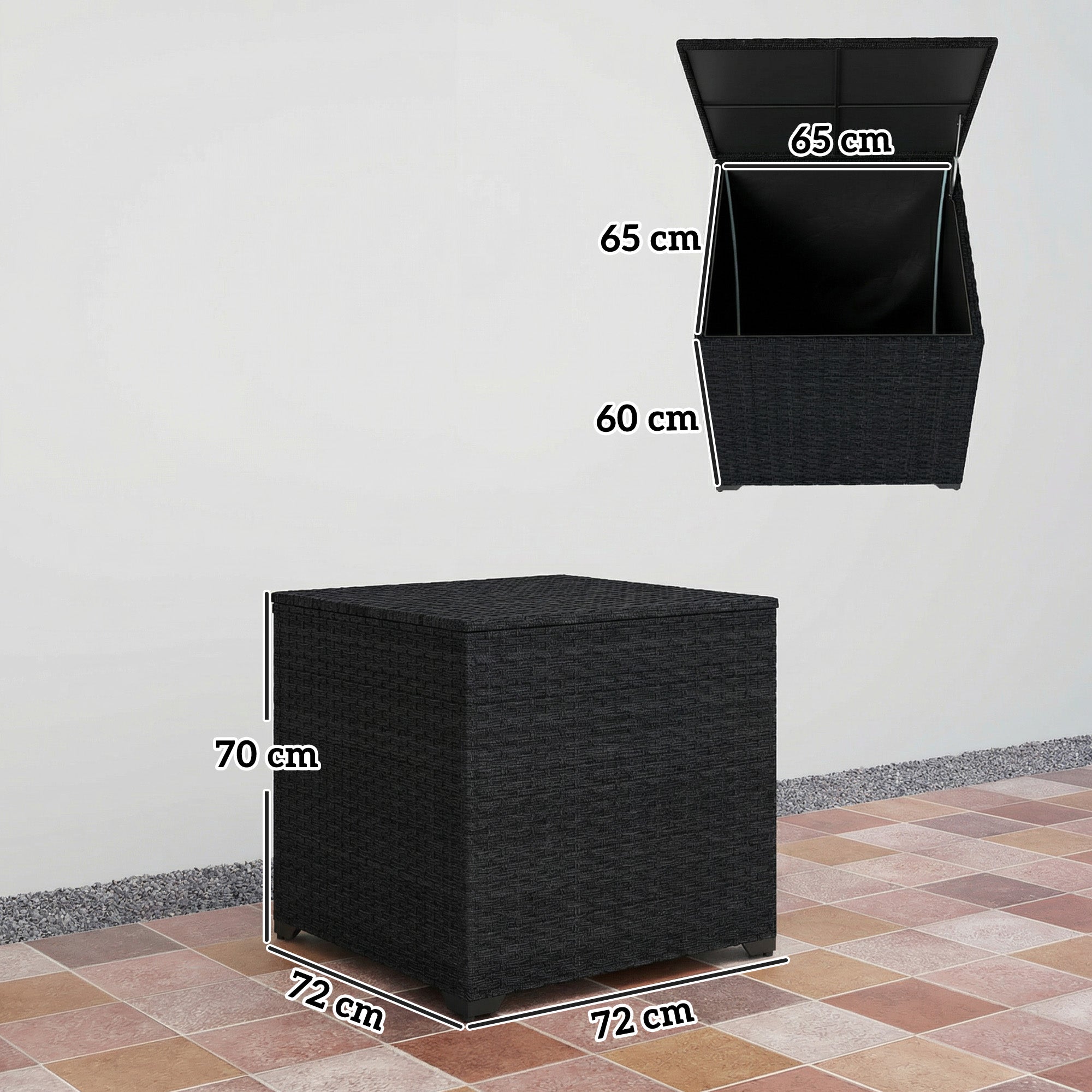 PE Rattan Outdoor Garden Storage Box 253Ltr - Velmora