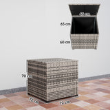 PE Rattan Outdoor Garden Storage Box 253Ltr - Velmora