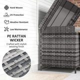 PE Rattan Outdoor Garden Storage Box 627Ltr With 2 Brake Wheels - Velmora