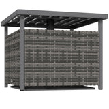 PE Rattan Slatted Top Outdoor Garden Coffee Table With Umbrella Hole - Velmora