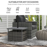 PE Rattan Slatted Top Outdoor Garden Coffee Table With Umbrella Hole - Velmora