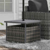 PE Rattan Slatted Top Outdoor Garden Coffee Table With Umbrella Hole - Velmora