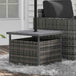 PE Rattan Slatted Top Outdoor Garden Coffee Table With Umbrella Hole - Velmora
